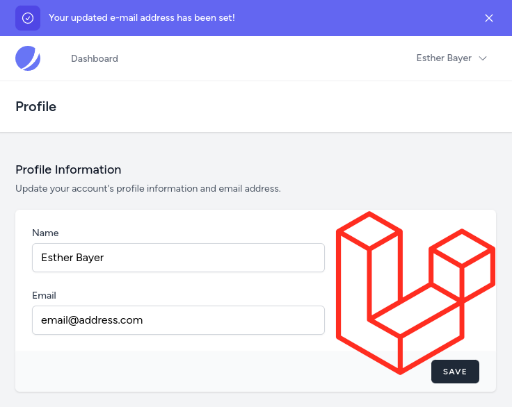 Changing email after verification in Laravel
